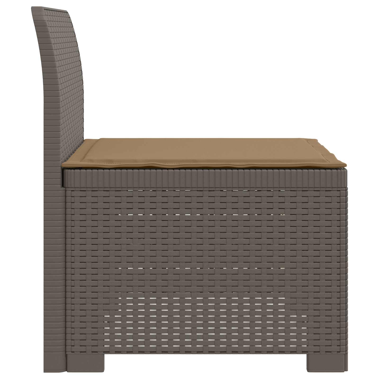 Eénpersoons Tuinbank met Kussen Rattan Look PP Lichtgrijs is nu te koop bij PeponiXL, paradijselijk wonen!