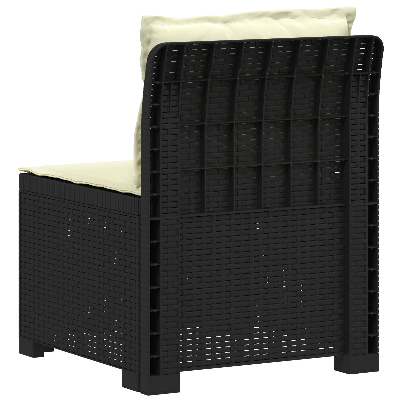 Eénpersoons Tuinbank met Kussens Rattan Look PP Antraciet is nu te koop bij PeponiXL, paradijselijk wonen!