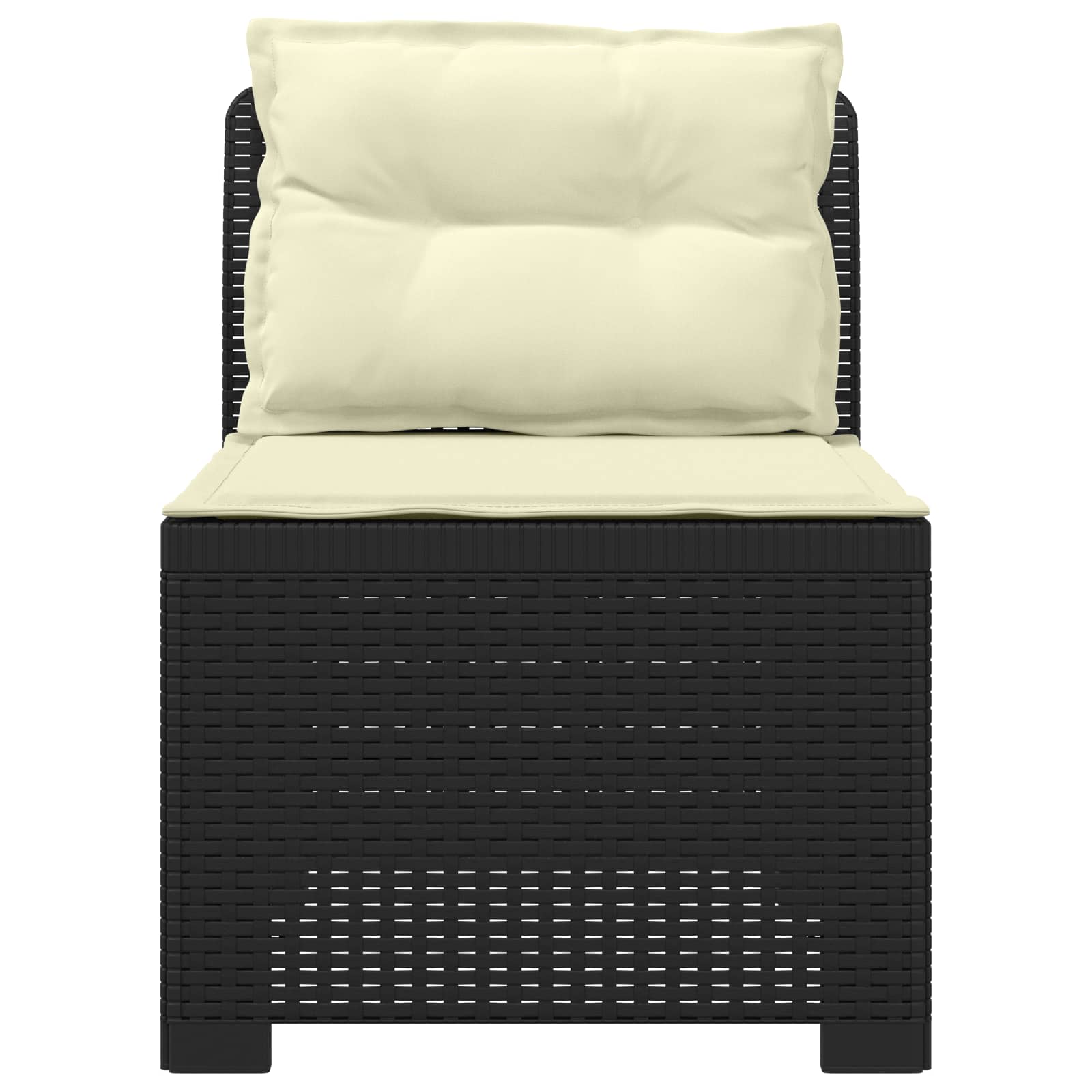 Eénpersoons Tuinbank met Kussens Rattan Look PP Antraciet is nu te koop bij PeponiXL, paradijselijk wonen!