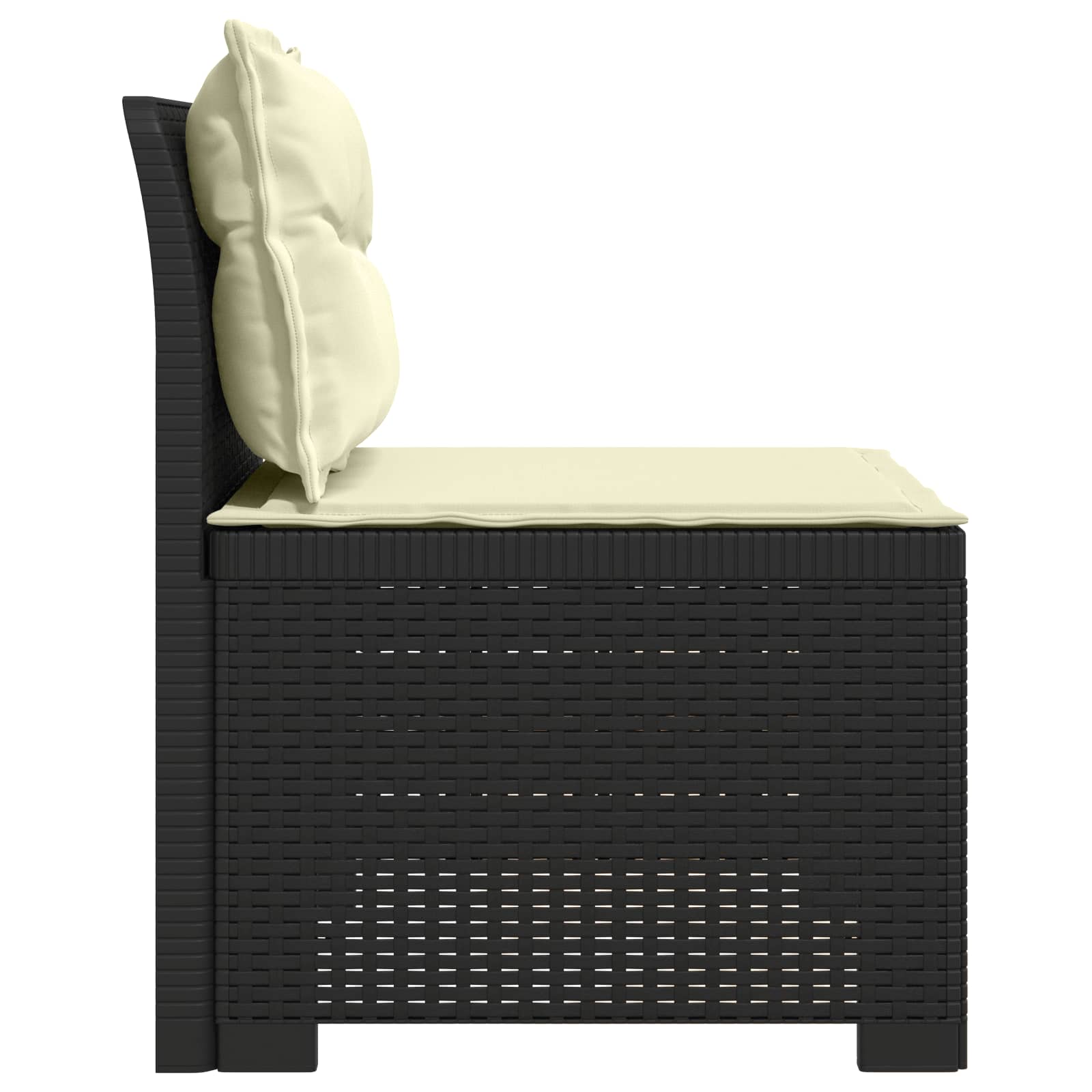 Eénpersoons Tuinbank met Kussens Rattan Look PP Antraciet is nu te koop bij PeponiXL, paradijselijk wonen!