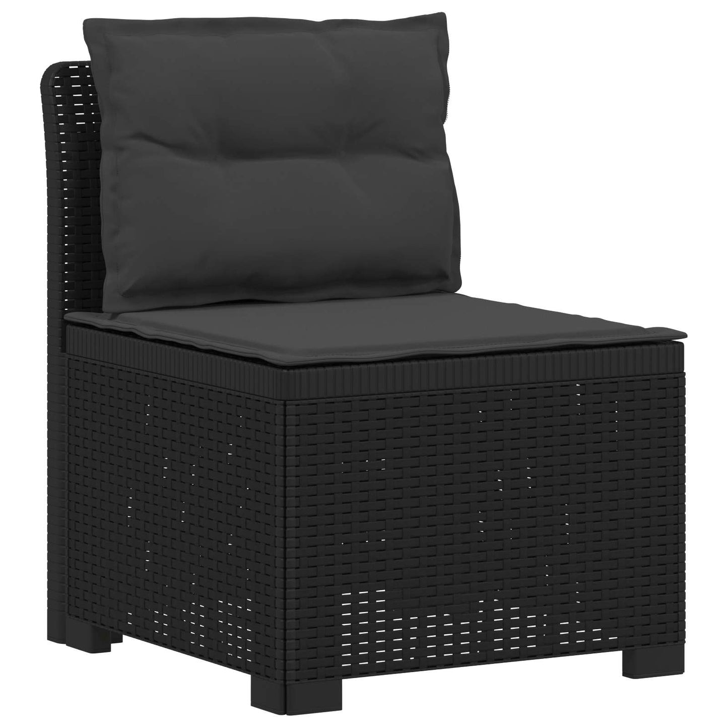 Eénpersoons Tuinbank met Kussens Rattan Look PP Antraciet is nu te koop bij PeponiXL, paradijselijk wonen!