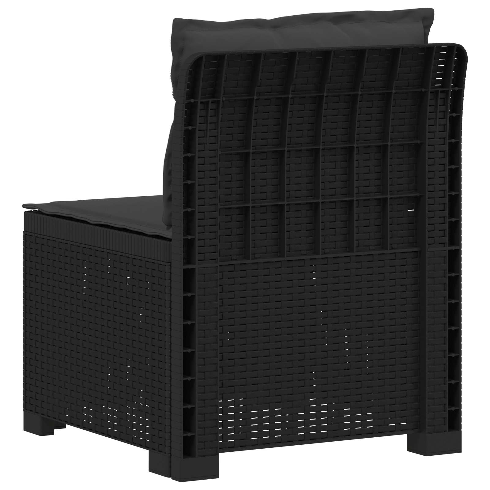 Eénpersoons Tuinbank met Kussens Rattan Look PP Antraciet is nu te koop bij PeponiXL, paradijselijk wonen!