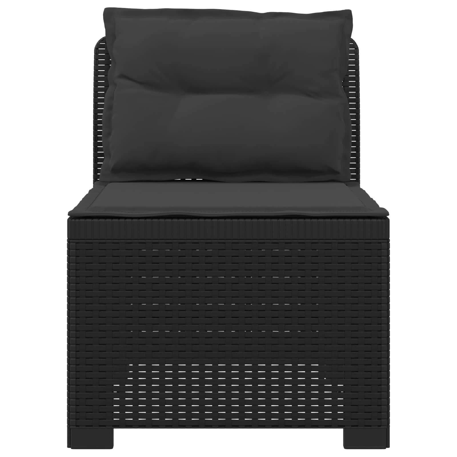 Eénpersoons Tuinbank met Kussens Rattan Look PP Antraciet is nu te koop bij PeponiXL, paradijselijk wonen!