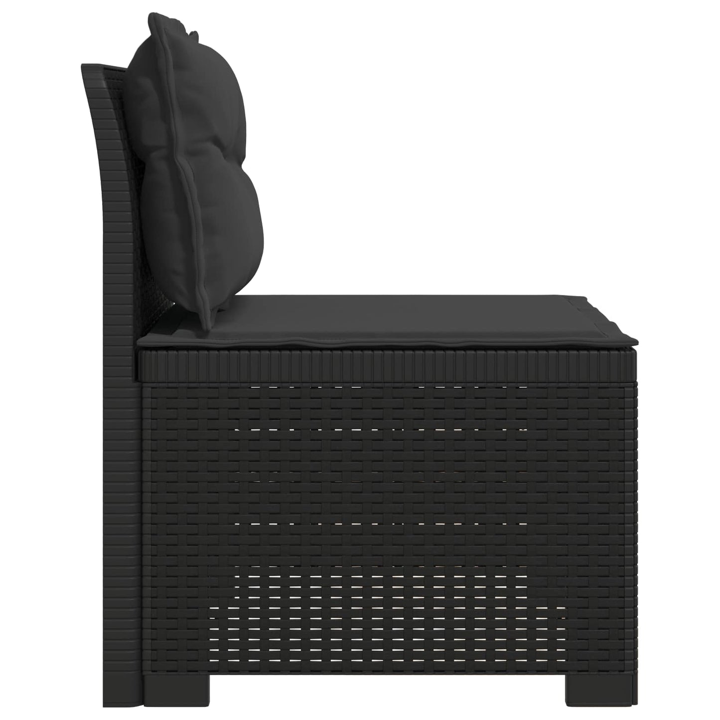 Eénpersoons Tuinbank met Kussens Rattan Look PP Antraciet is nu te koop bij PeponiXL, paradijselijk wonen!