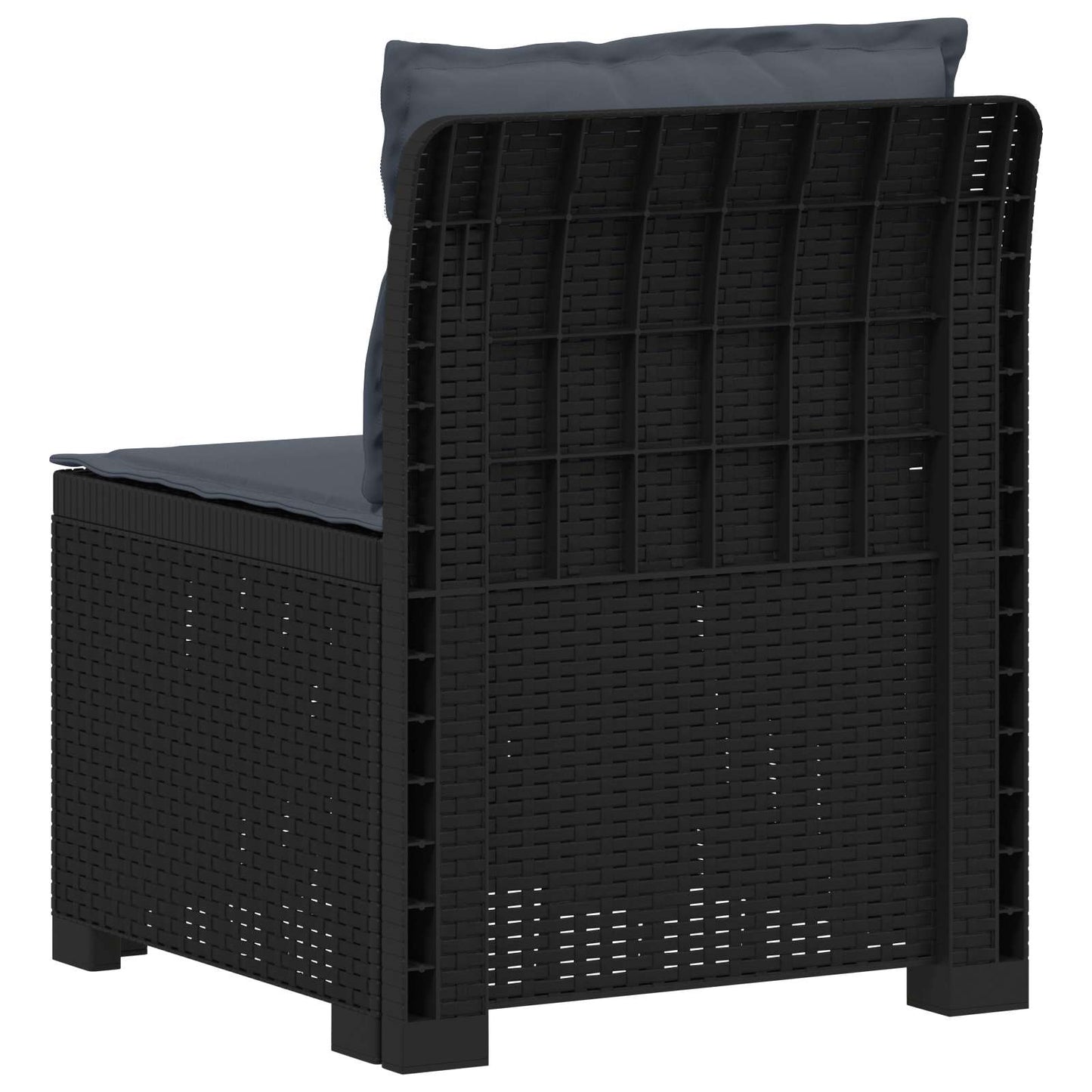 Eénpersoons Tuinbank met Kussens Rattan Look PP Antraciet is nu te koop bij PeponiXL, paradijselijk wonen!
