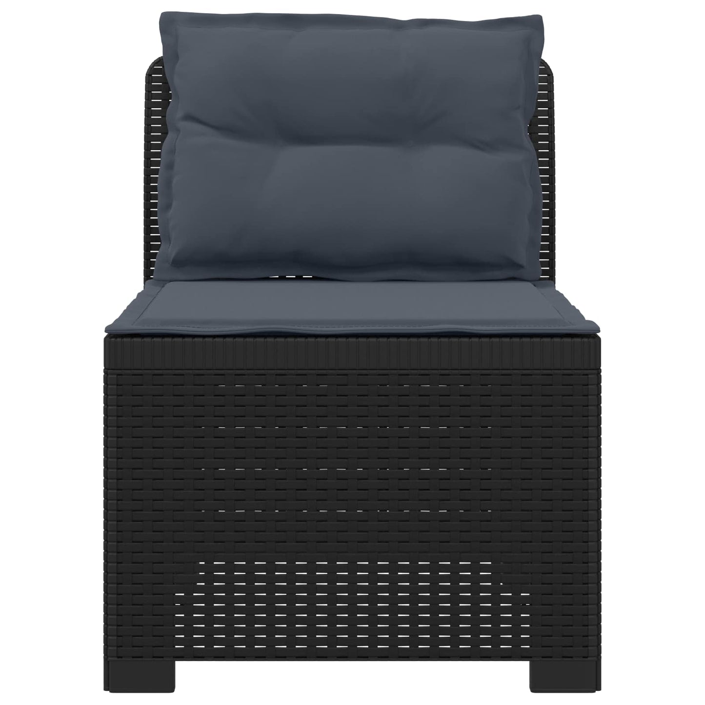 Eénpersoons Tuinbank met Kussens Rattan Look PP Antraciet is nu te koop bij PeponiXL, paradijselijk wonen!