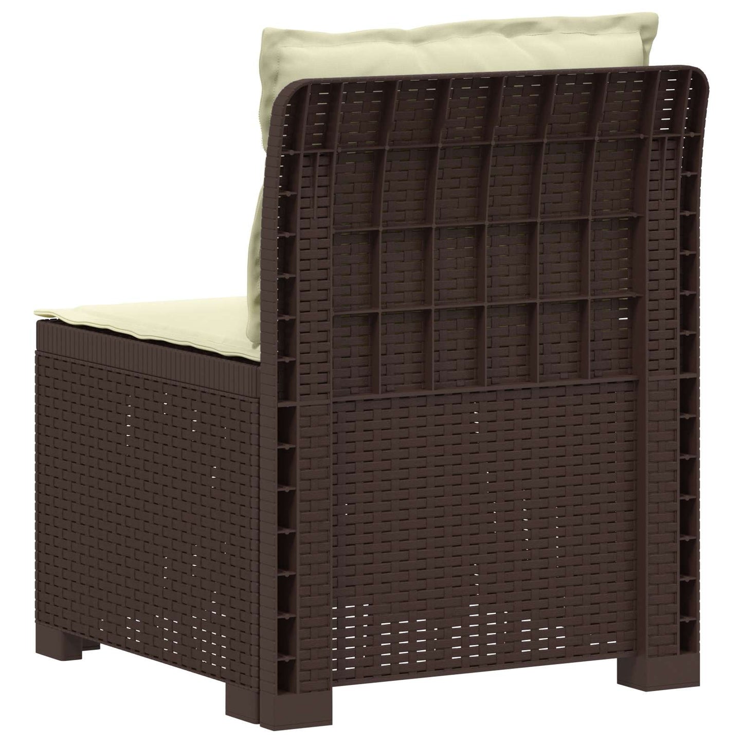 Eénpersoons Tuinbank met Kussens Rattan Look PP Bruin is nu te koop bij PeponiXL, paradijselijk wonen!