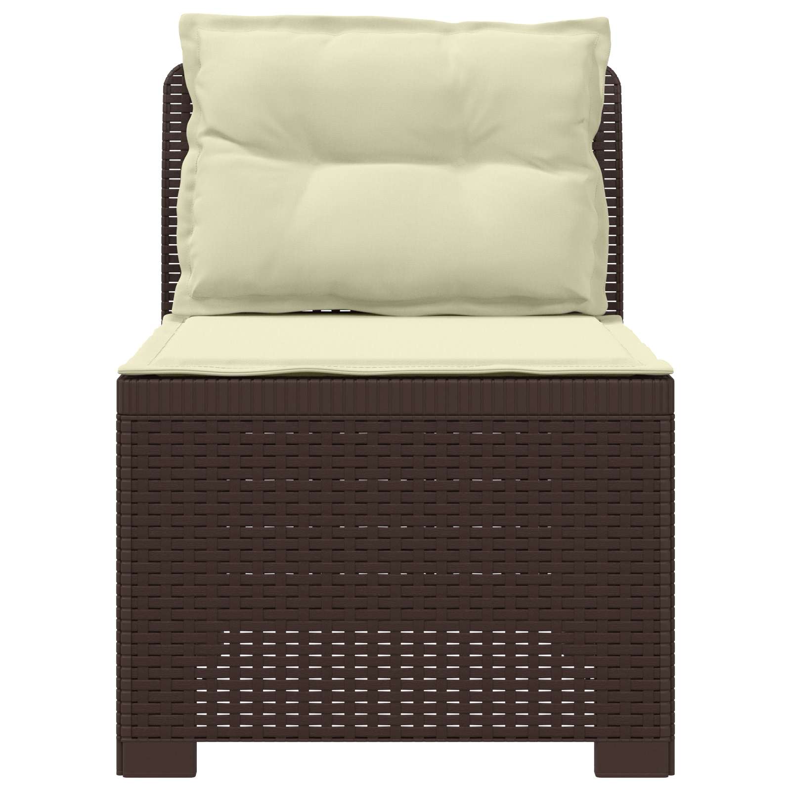 Eénpersoons Tuinbank met Kussens Rattan Look PP Bruin is nu te koop bij PeponiXL, paradijselijk wonen!