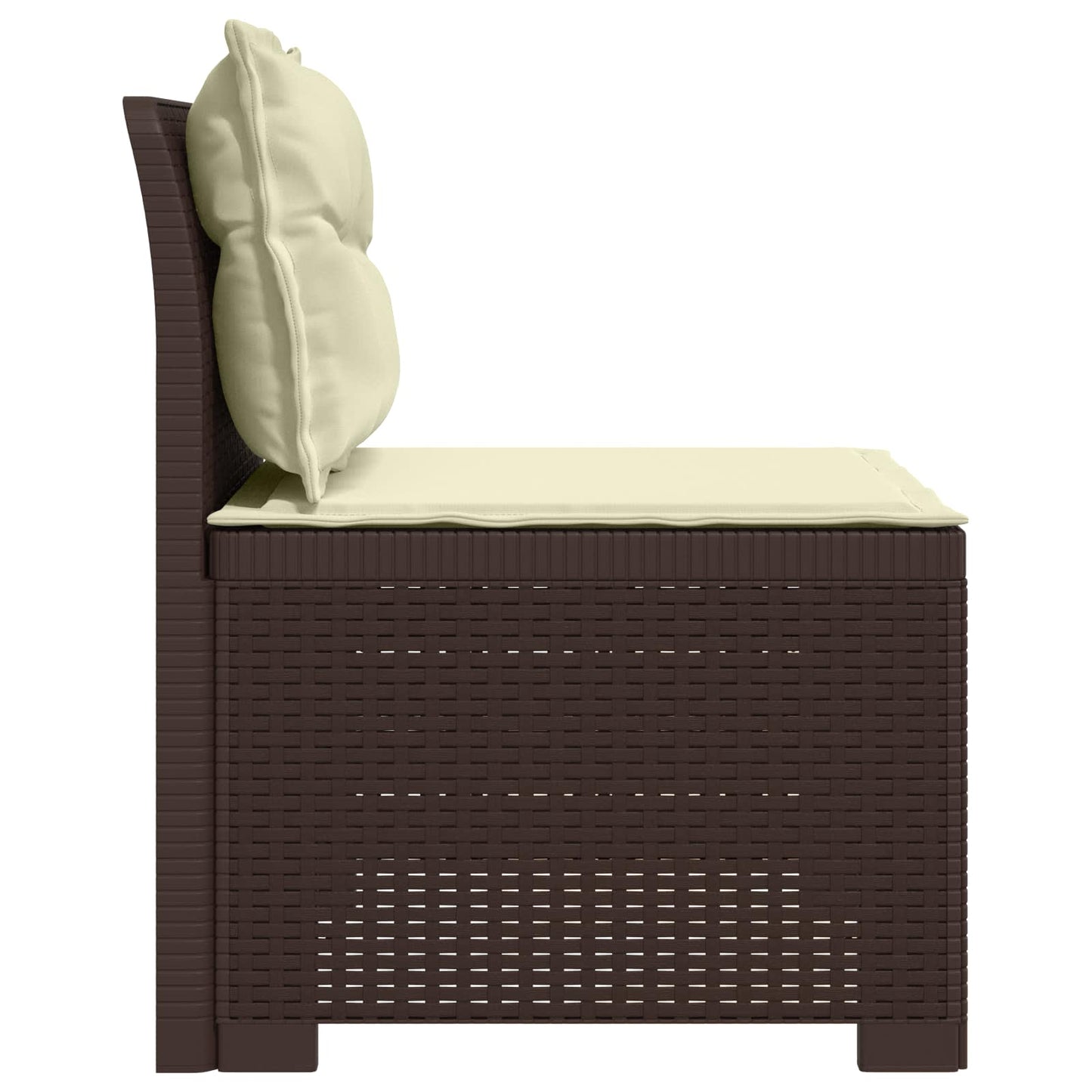 Eénpersoons Tuinbank met Kussens Rattan Look PP Bruin is nu te koop bij PeponiXL, paradijselijk wonen!