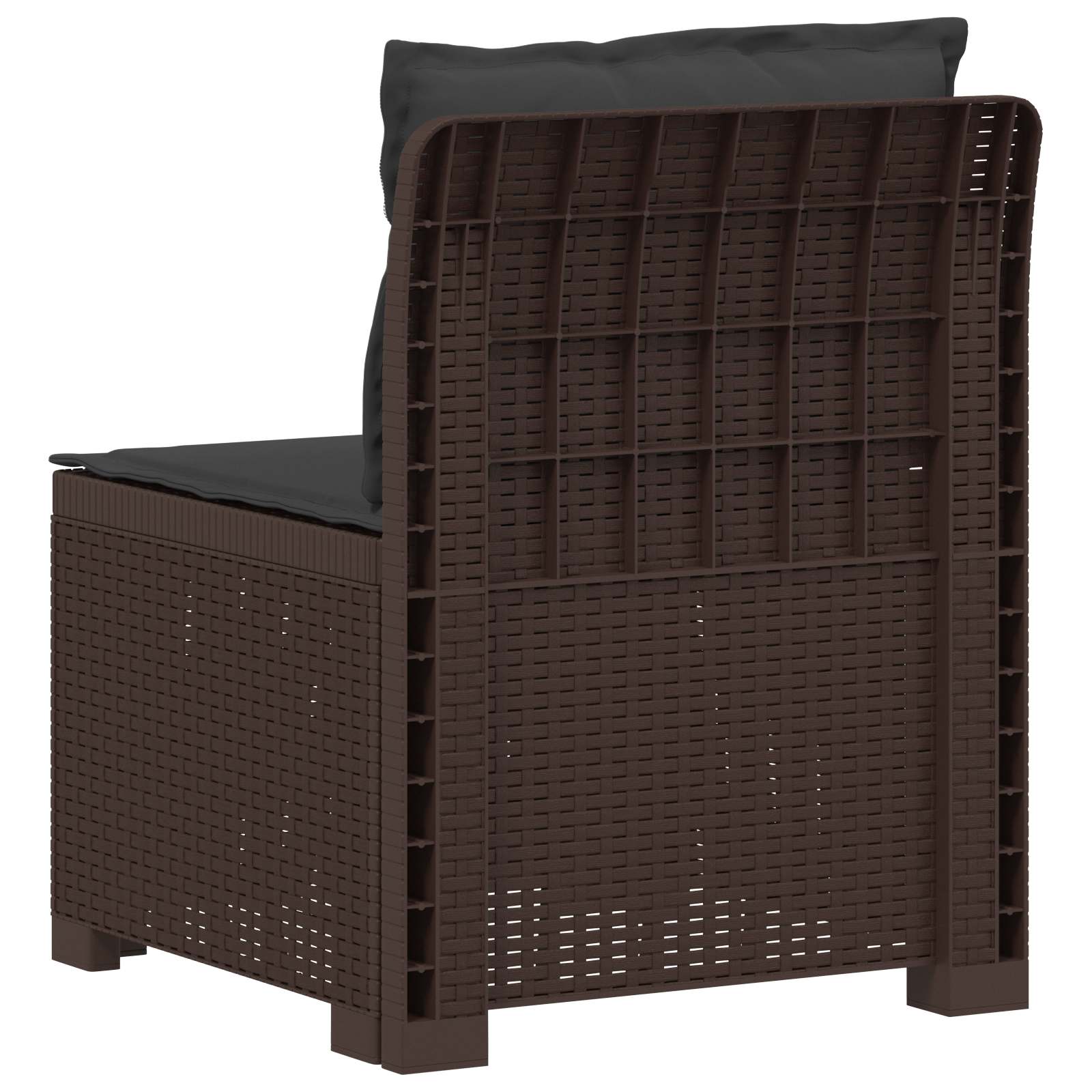 Eénpersoons Tuinbank met Kussens Rattan Look PP Bruin is nu te koop bij PeponiXL, paradijselijk wonen!