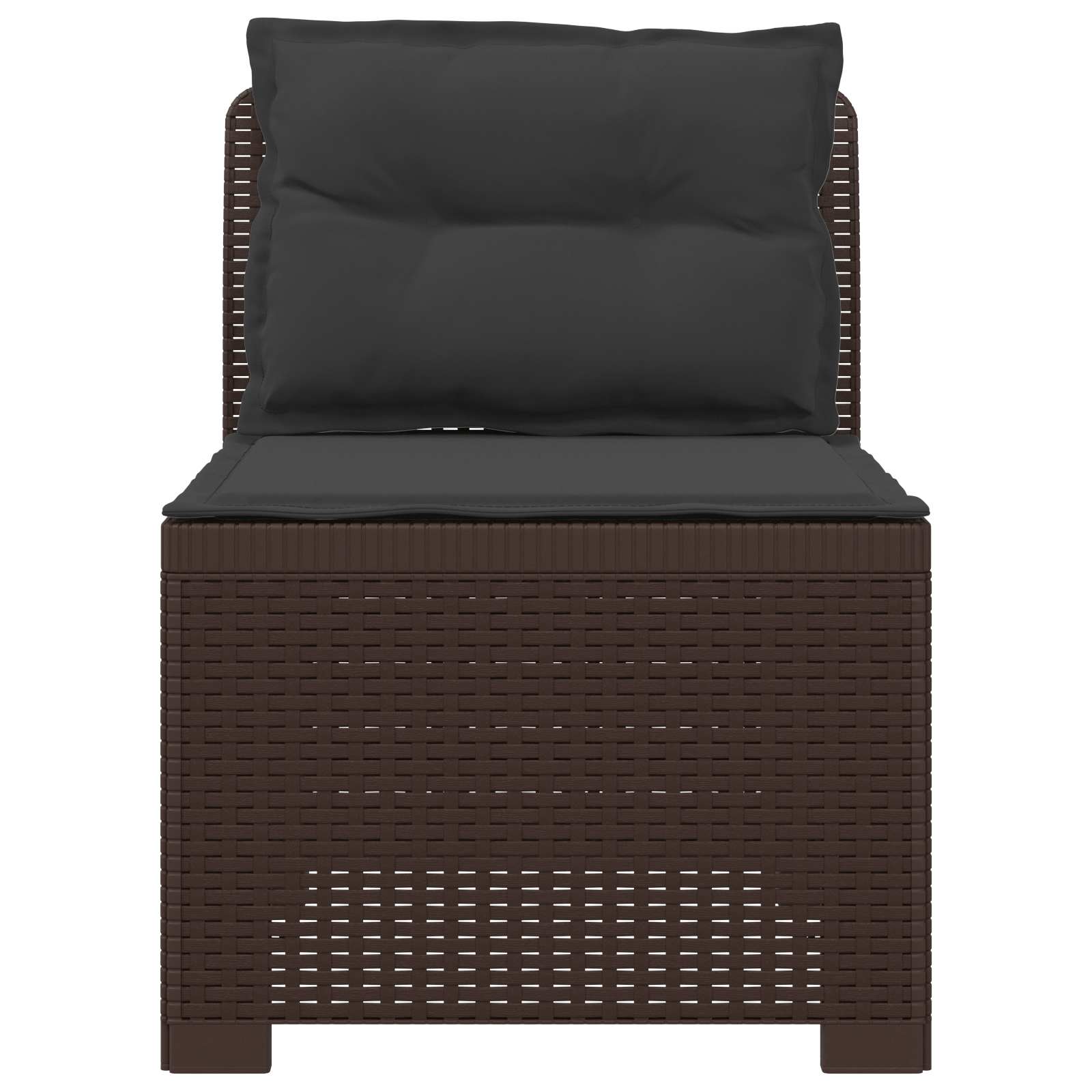 Eénpersoons Tuinbank met Kussens Rattan Look PP Bruin is nu te koop bij PeponiXL, paradijselijk wonen!