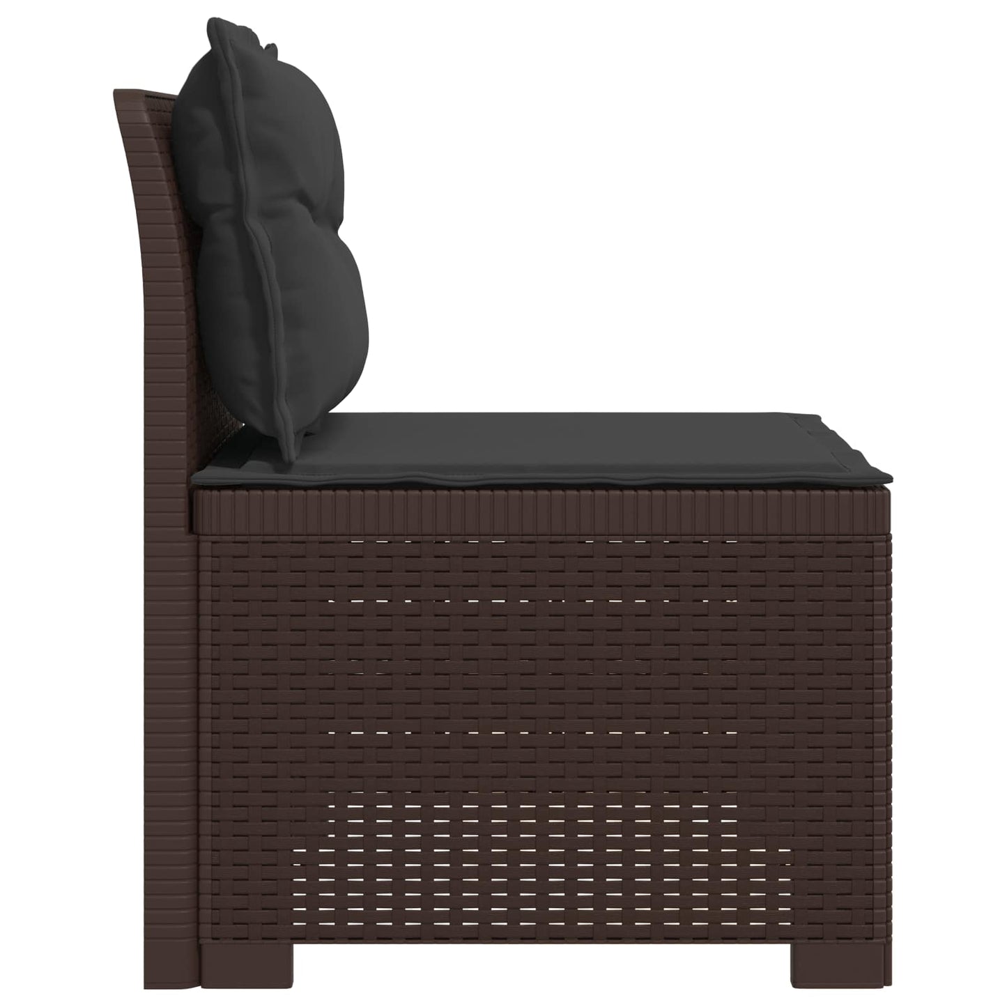 Eénpersoons Tuinbank met Kussens Rattan Look PP Bruin is nu te koop bij PeponiXL, paradijselijk wonen!