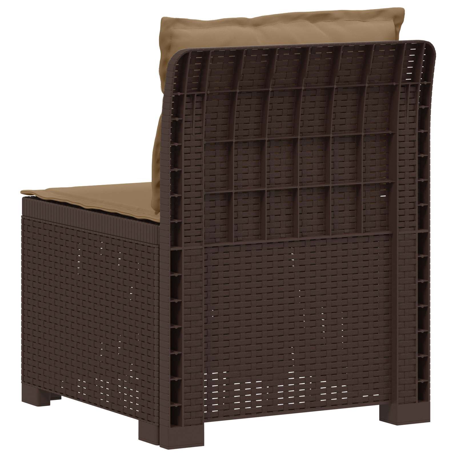 Eénpersoons Tuinbank met Kussens Rattan Look PP Bruin is nu te koop bij PeponiXL, paradijselijk wonen!