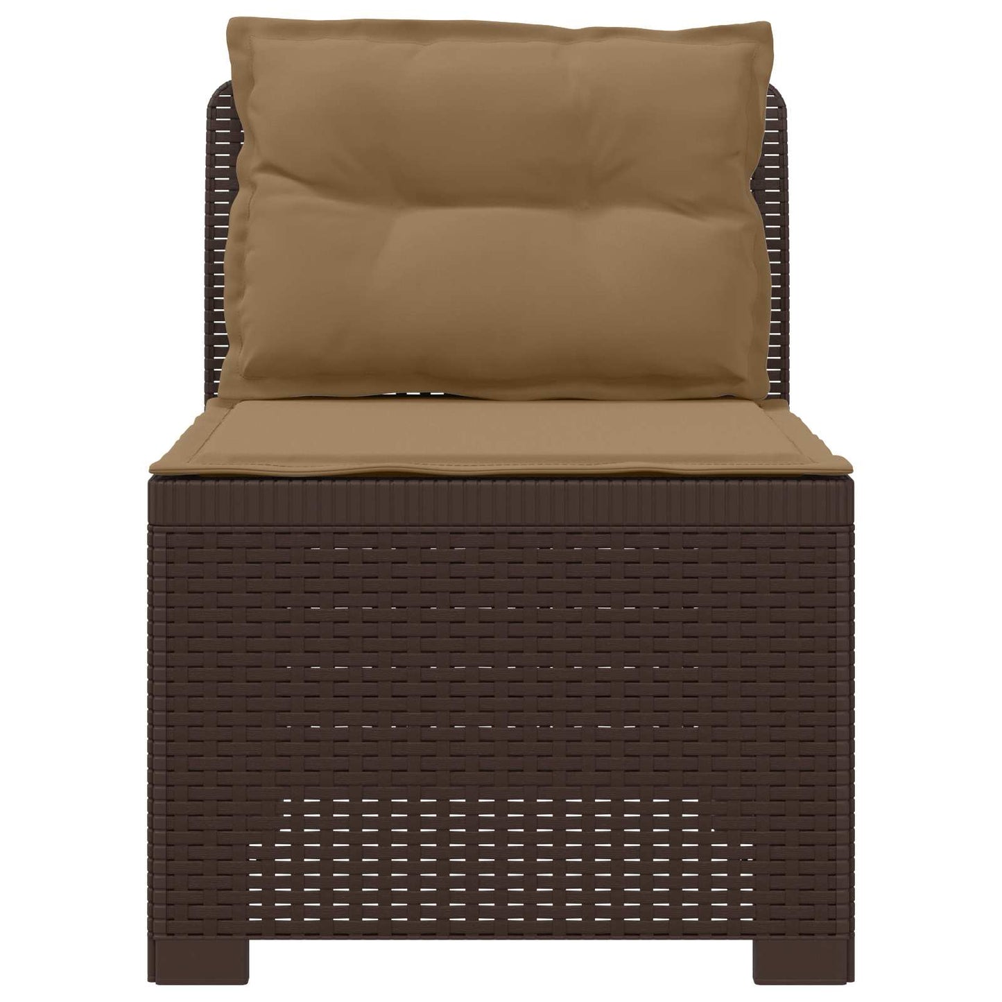 Eénpersoons Tuinbank met Kussens Rattan Look PP Bruin is nu te koop bij PeponiXL, paradijselijk wonen!