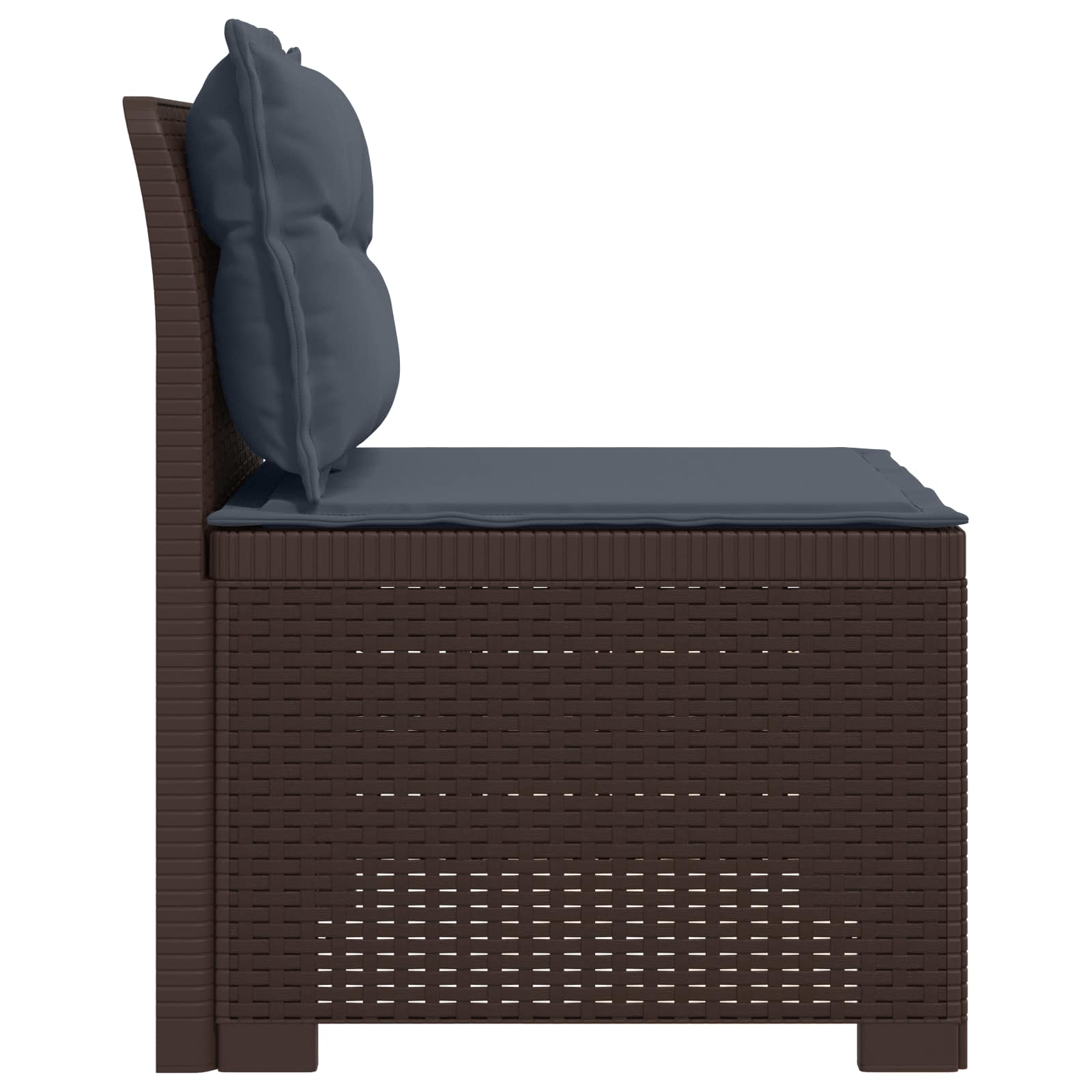 Eénpersoons Tuinbank met Kussens Rattan Look PP Bruin is nu te koop bij PeponiXL, paradijselijk wonen!