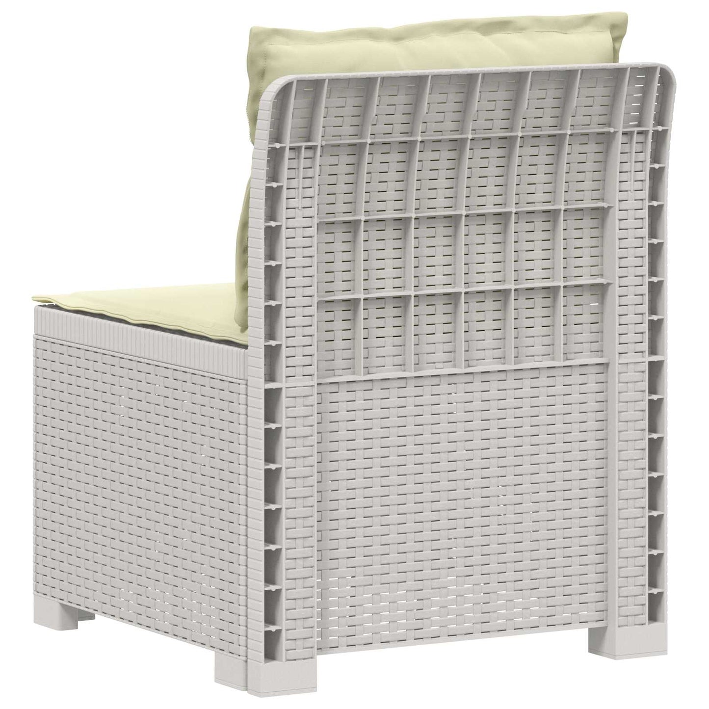 Eénpersoons Tuinbank met Kussens Rattan Look PP Wit is nu te koop bij PeponiXL, paradijselijk wonen!
