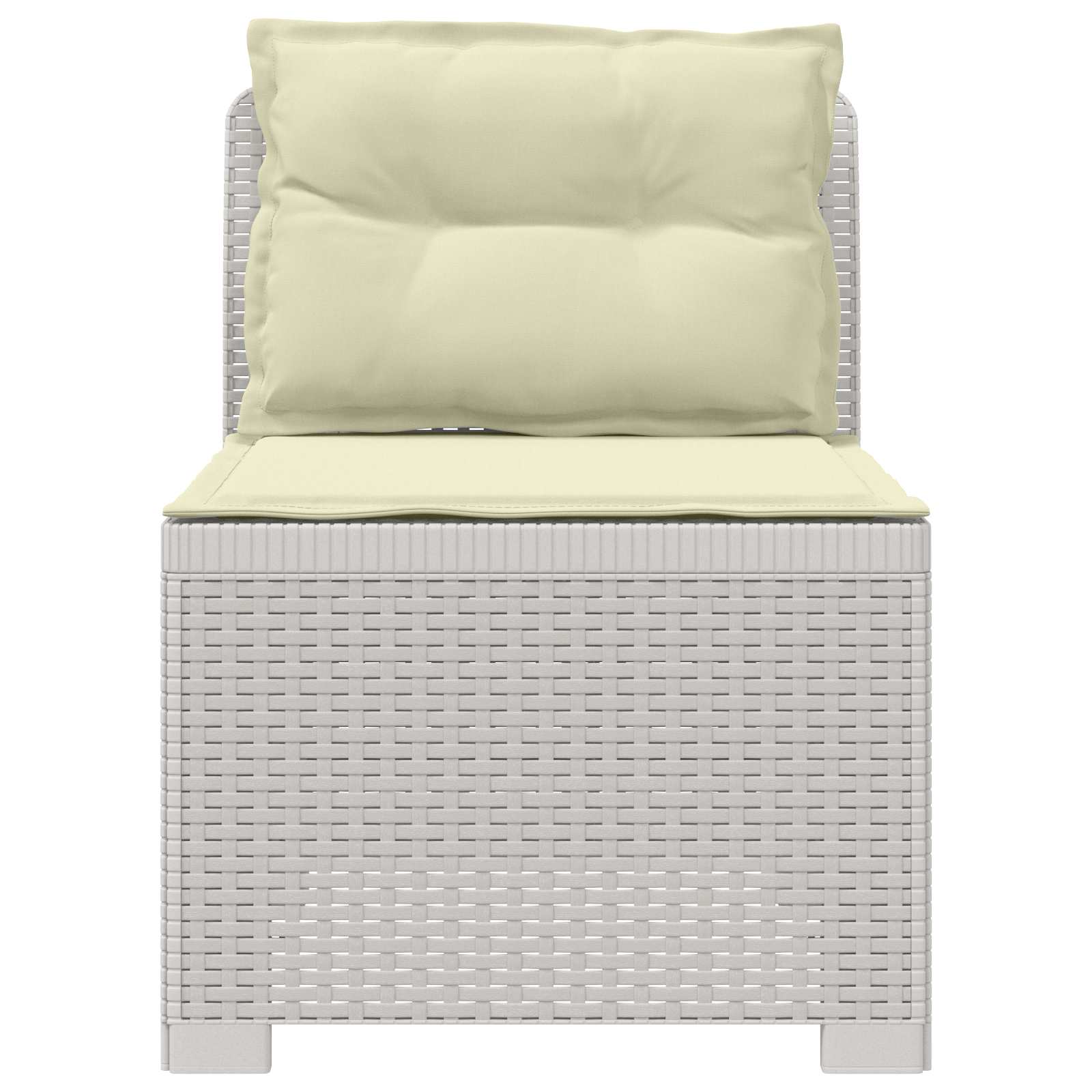 Eénpersoons Tuinbank met Kussens Rattan Look PP Wit is nu te koop bij PeponiXL, paradijselijk wonen!