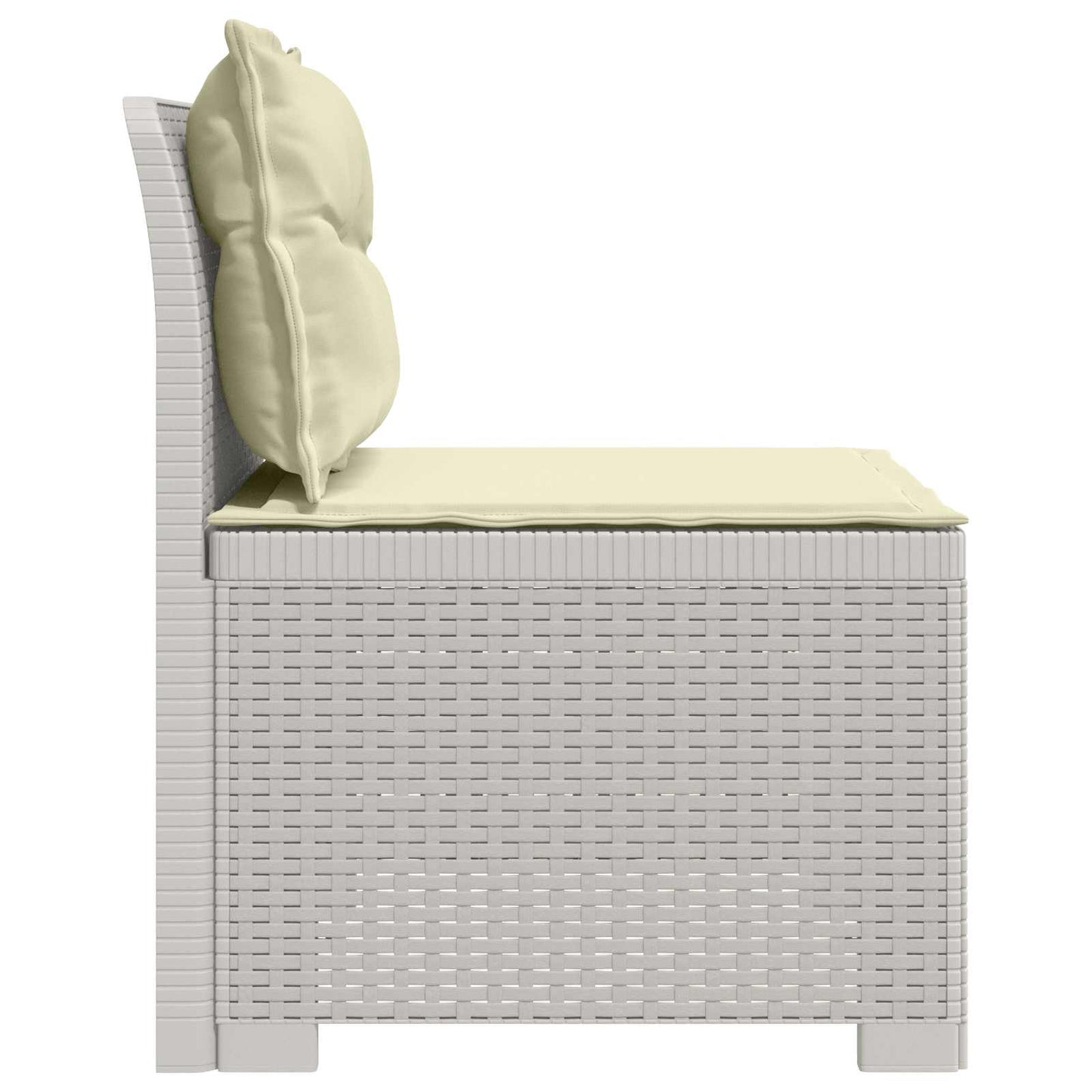 Eénpersoons Tuinbank met Kussens Rattan Look PP Wit is nu te koop bij PeponiXL, paradijselijk wonen!