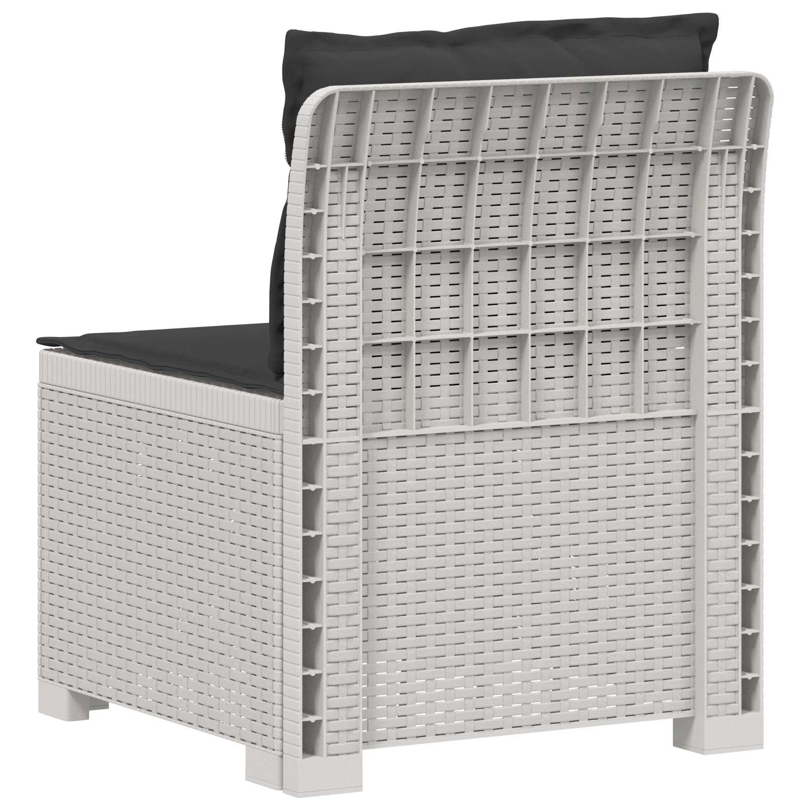 Eénpersoons Tuinbank met Kussens Rattan Look PP Wit is nu te koop bij PeponiXL, paradijselijk wonen!