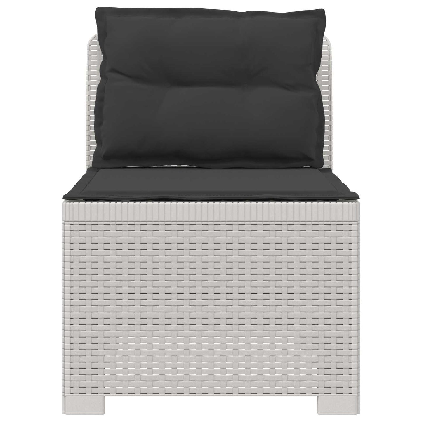 Eénpersoons Tuinbank met Kussens Rattan Look PP Wit is nu te koop bij PeponiXL, paradijselijk wonen!