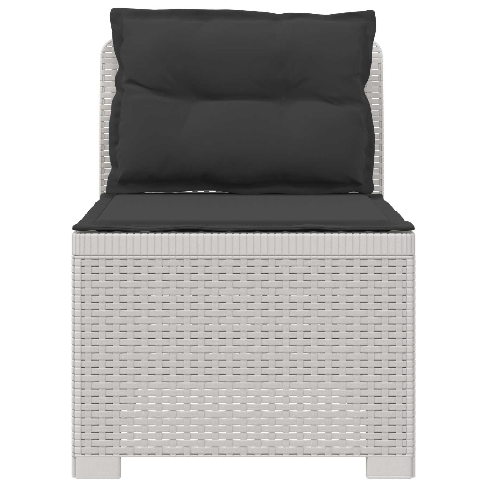 Eénpersoons Tuinbank met Kussens Rattan Look PP Wit is nu te koop bij PeponiXL, paradijselijk wonen!