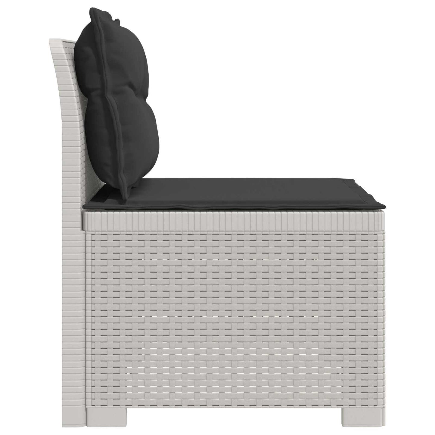 Eénpersoons Tuinbank met Kussens Rattan Look PP Wit is nu te koop bij PeponiXL, paradijselijk wonen!