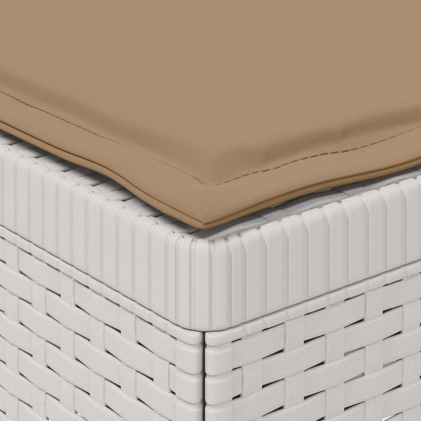 Eénpersoons Tuinbank met Kussens Rattan Look PP Wit is nu te koop bij PeponiXL, paradijselijk wonen!