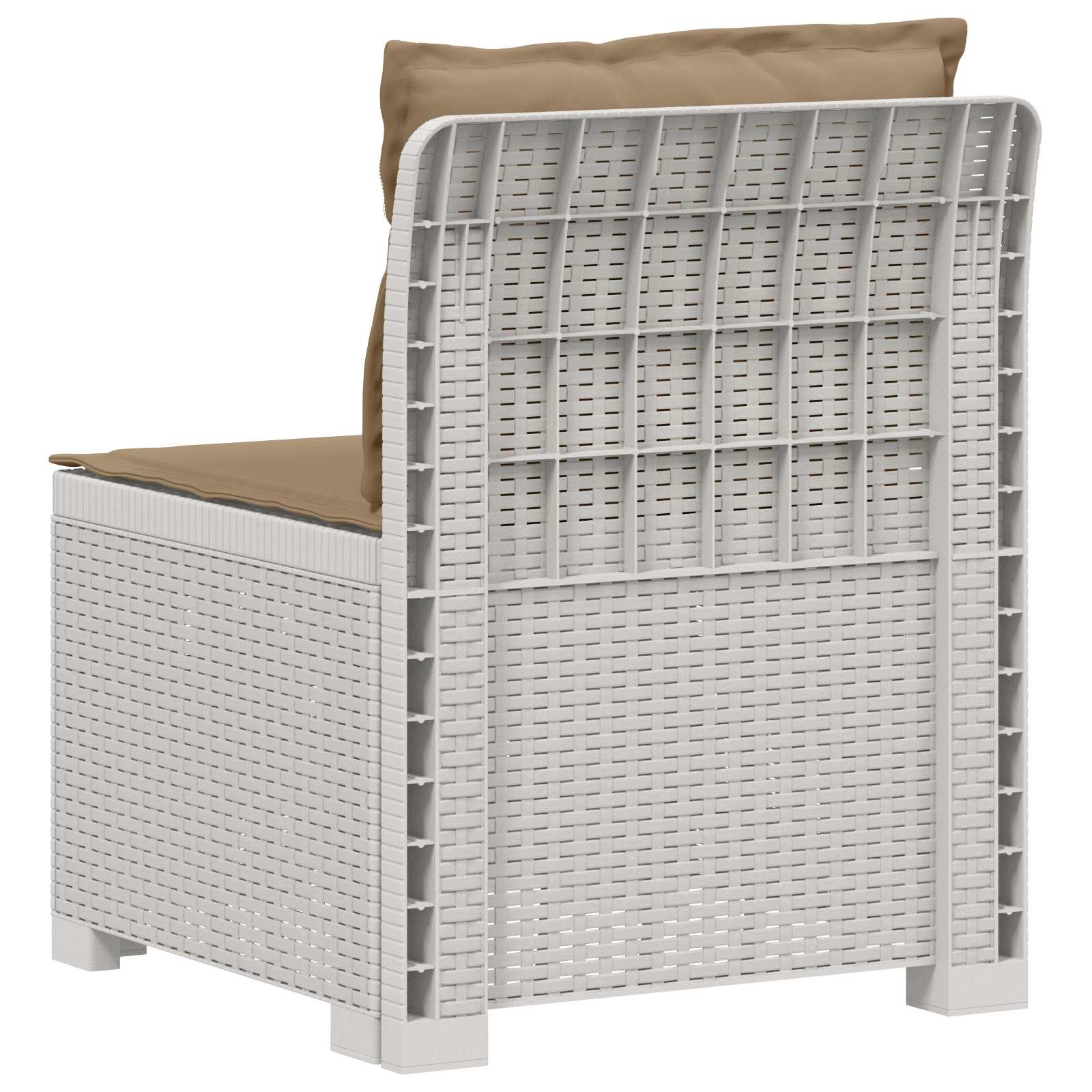 Eénpersoons Tuinbank met Kussens Rattan Look PP Wit is nu te koop bij PeponiXL, paradijselijk wonen!