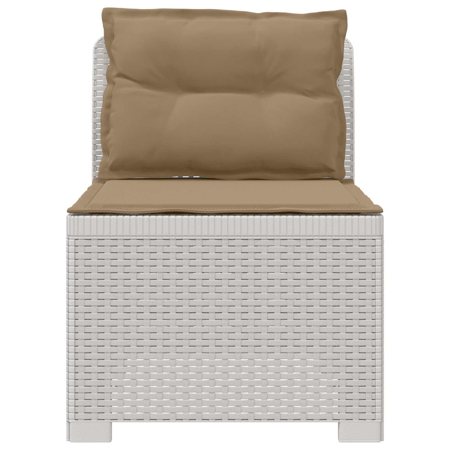 Eénpersoons Tuinbank met Kussens Rattan Look PP Wit is nu te koop bij PeponiXL, paradijselijk wonen!