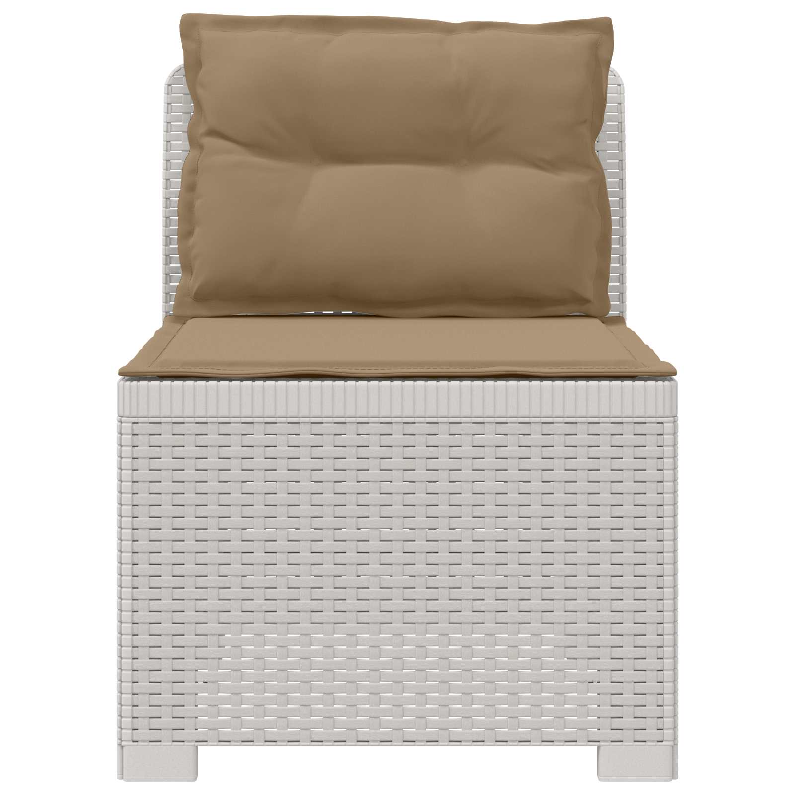 Eénpersoons Tuinbank met Kussens Rattan Look PP Wit is nu te koop bij PeponiXL, paradijselijk wonen!