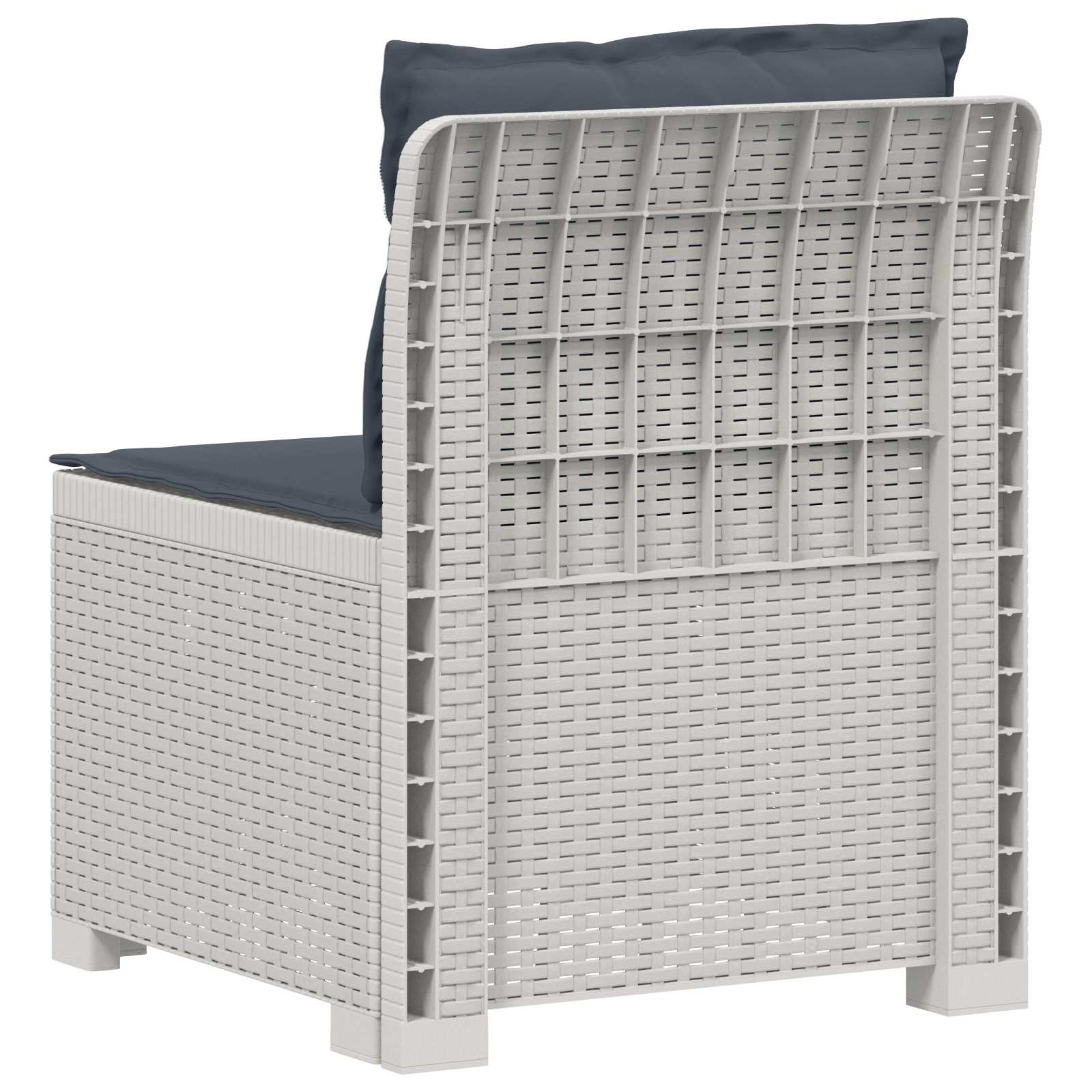 Eénpersoons Tuinbank met Kussens Rattan Look PP Wit is nu te koop bij PeponiXL, paradijselijk wonen!