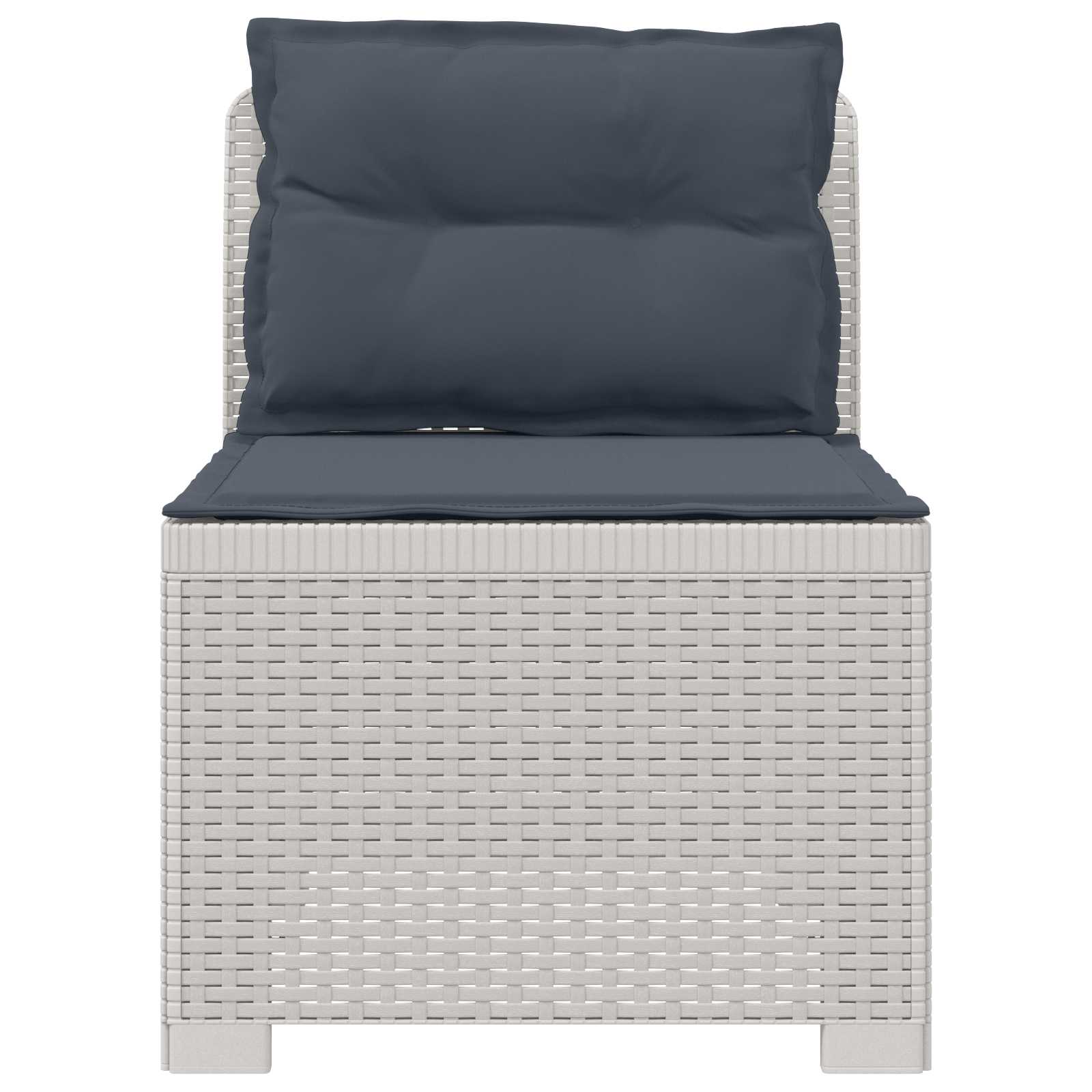 Eénpersoons Tuinbank met Kussens Rattan Look PP Wit is nu te koop bij PeponiXL, paradijselijk wonen!