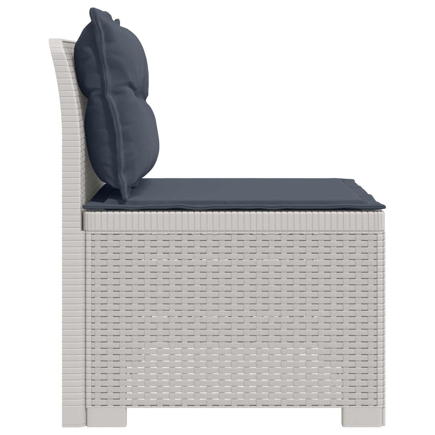 Eénpersoons Tuinbank met Kussens Rattan Look PP Wit is nu te koop bij PeponiXL, paradijselijk wonen!
