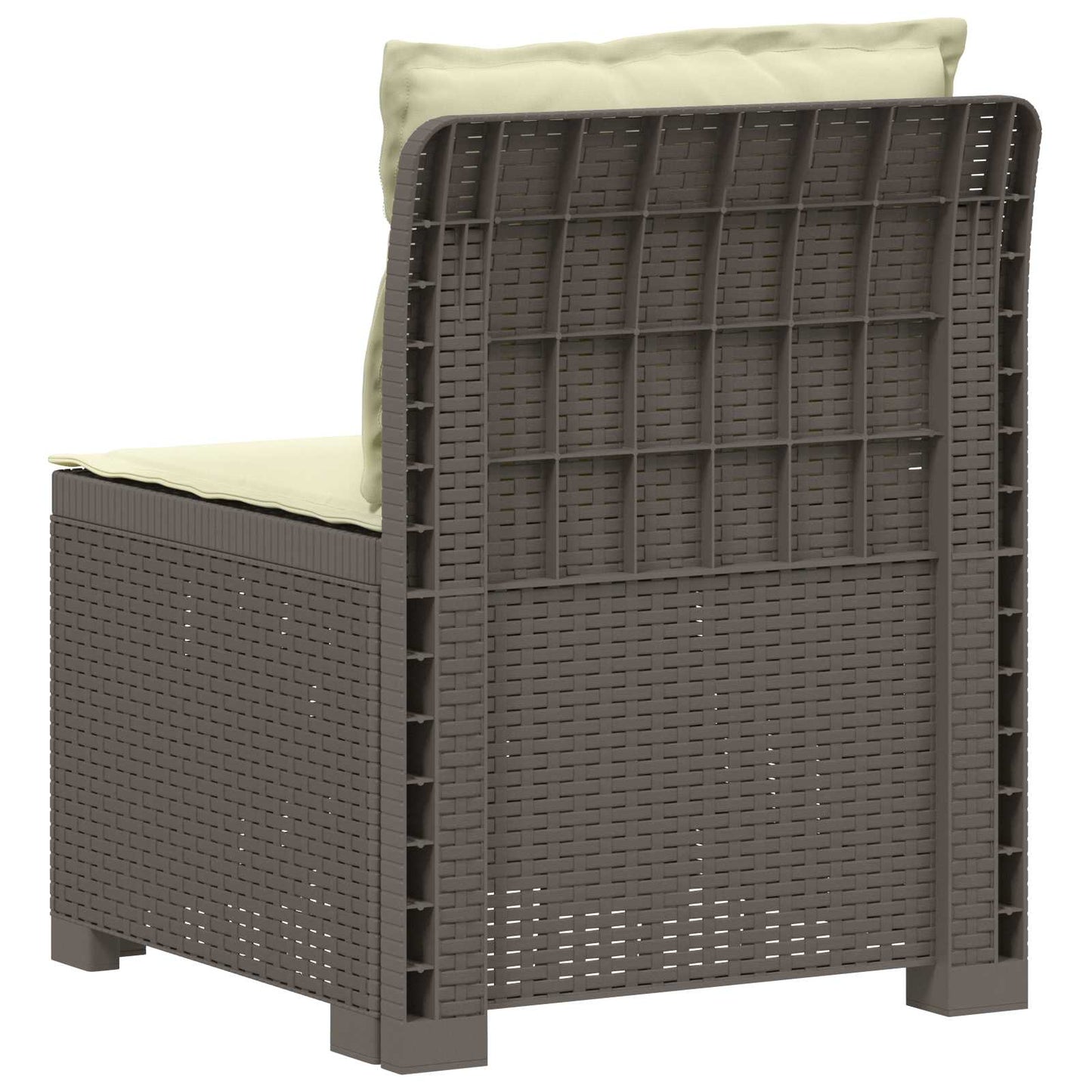 Eénpersoons Tuinbank met Kussens Rattan Look PP Lichtgrijs is nu te koop bij PeponiXL, paradijselijk wonen!