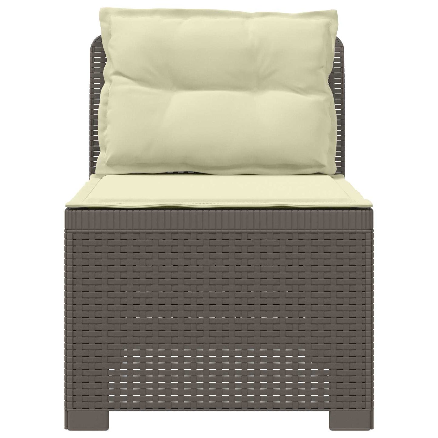 Eénpersoons Tuinbank met Kussens Rattan Look PP Lichtgrijs is nu te koop bij PeponiXL, paradijselijk wonen!