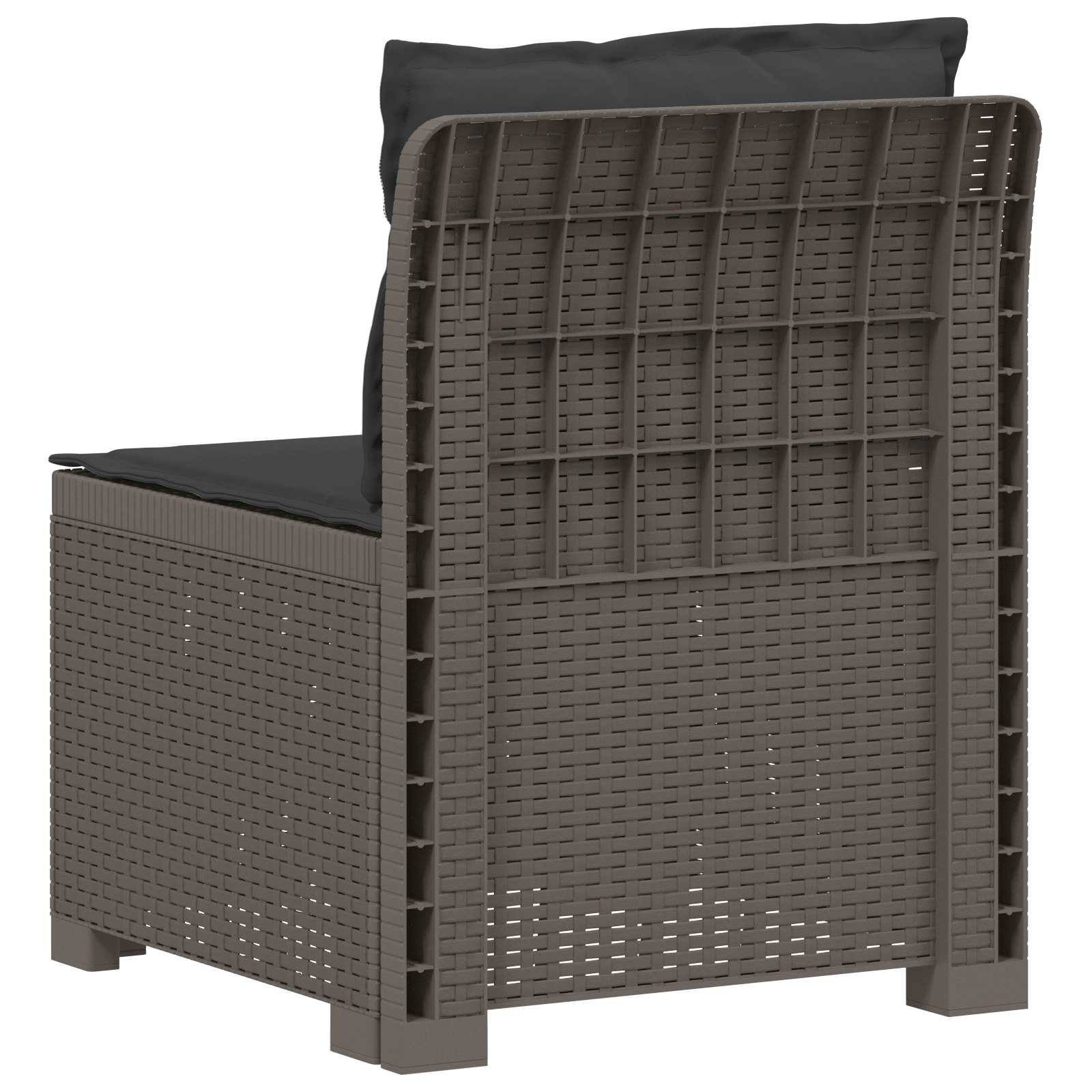 Eénpersoons Tuinbank met Kussens Rattan Look PP Lichtgrijs is nu te koop bij PeponiXL, paradijselijk wonen!