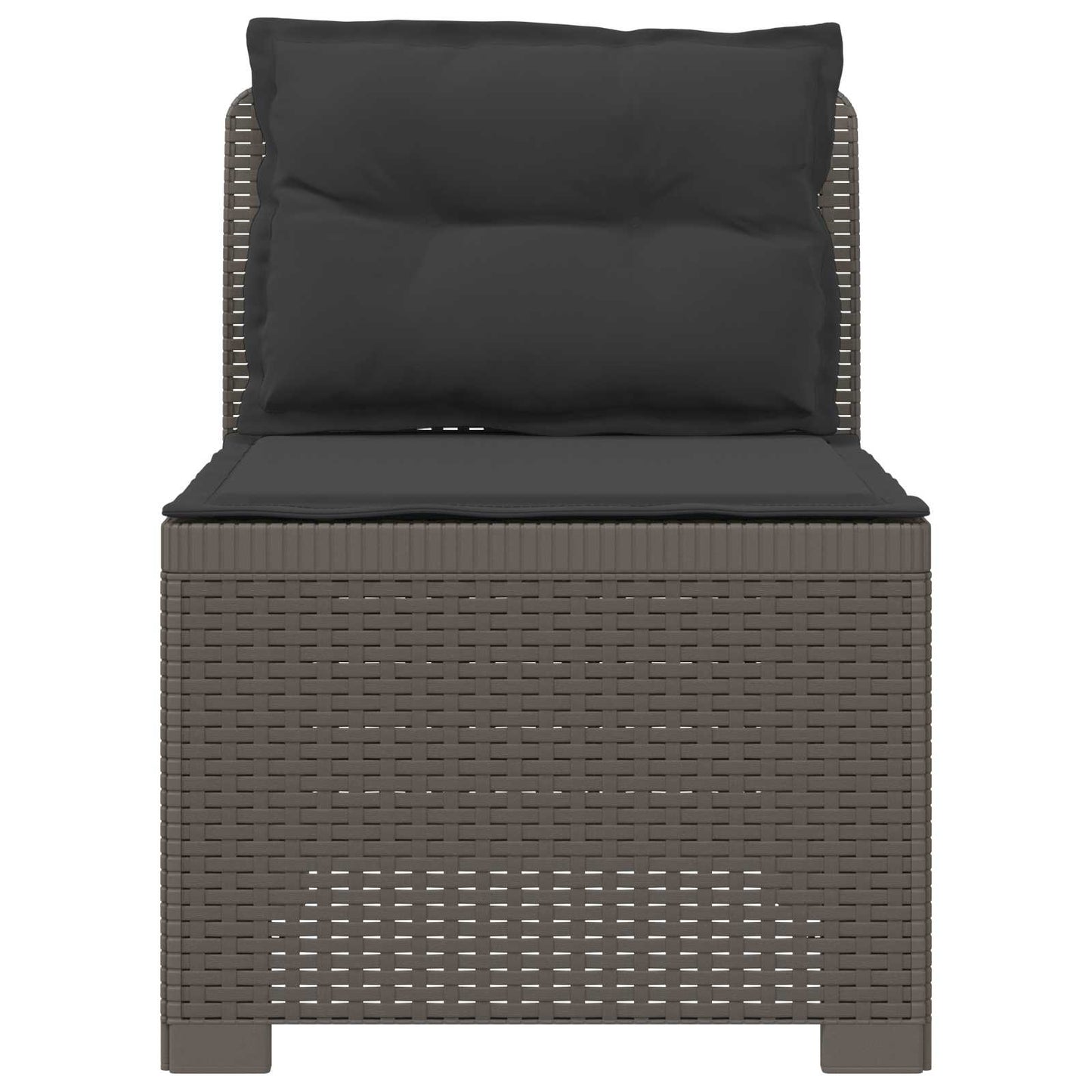 Eénpersoons Tuinbank met Kussens Rattan Look PP Lichtgrijs is nu te koop bij PeponiXL, paradijselijk wonen!