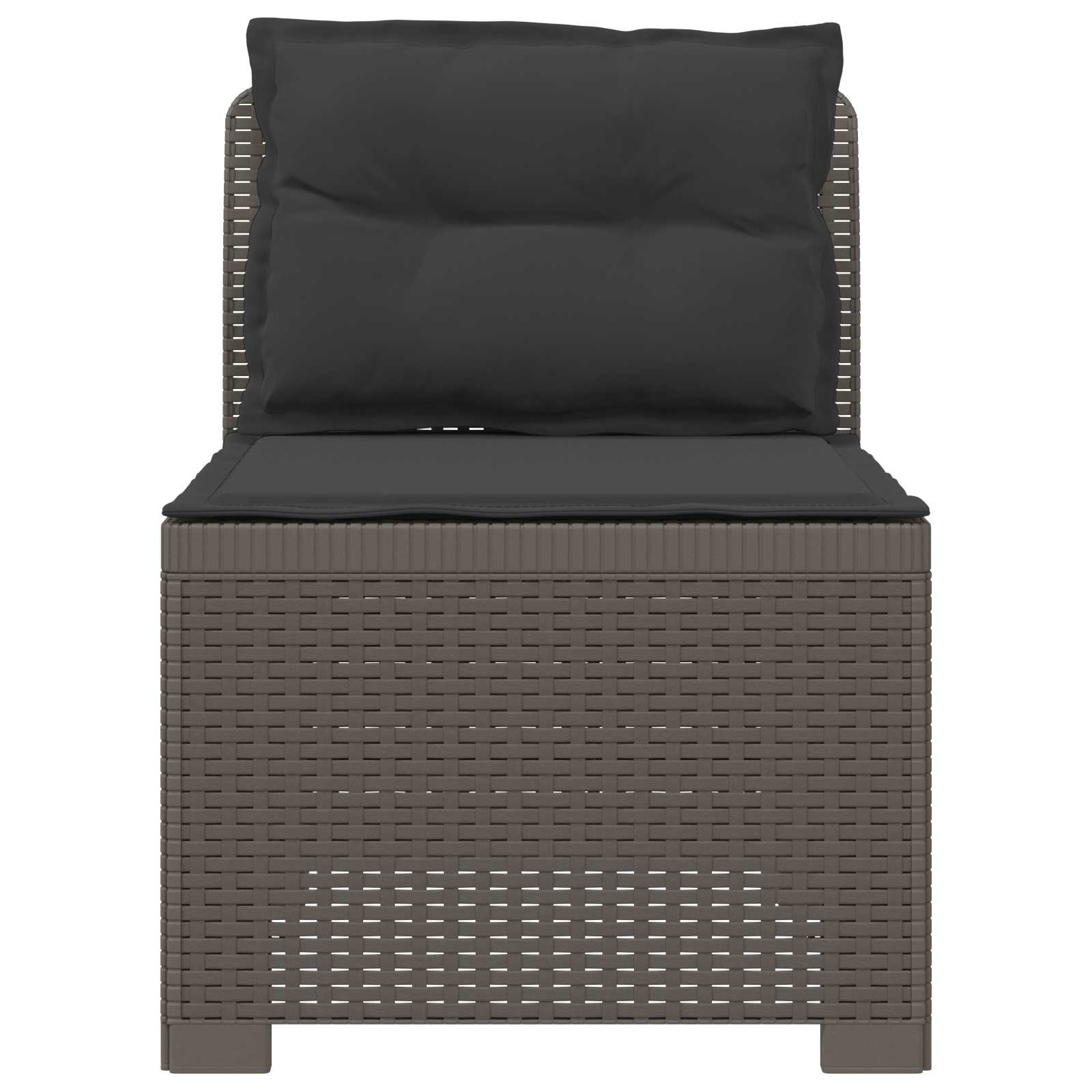 Eénpersoons Tuinbank met Kussens Rattan Look PP Lichtgrijs is nu te koop bij PeponiXL, paradijselijk wonen!