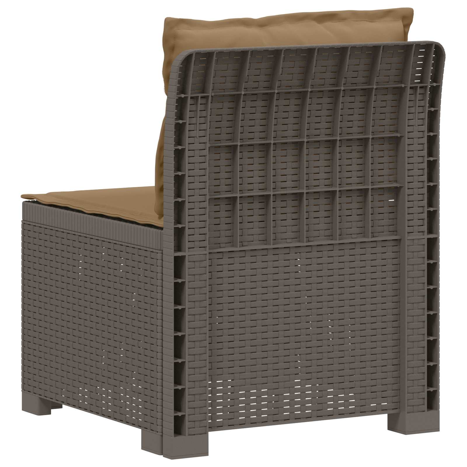 Eénpersoons Tuinbank met Kussens Rattan Look PP Lichtgrijs is nu te koop bij PeponiXL, paradijselijk wonen!