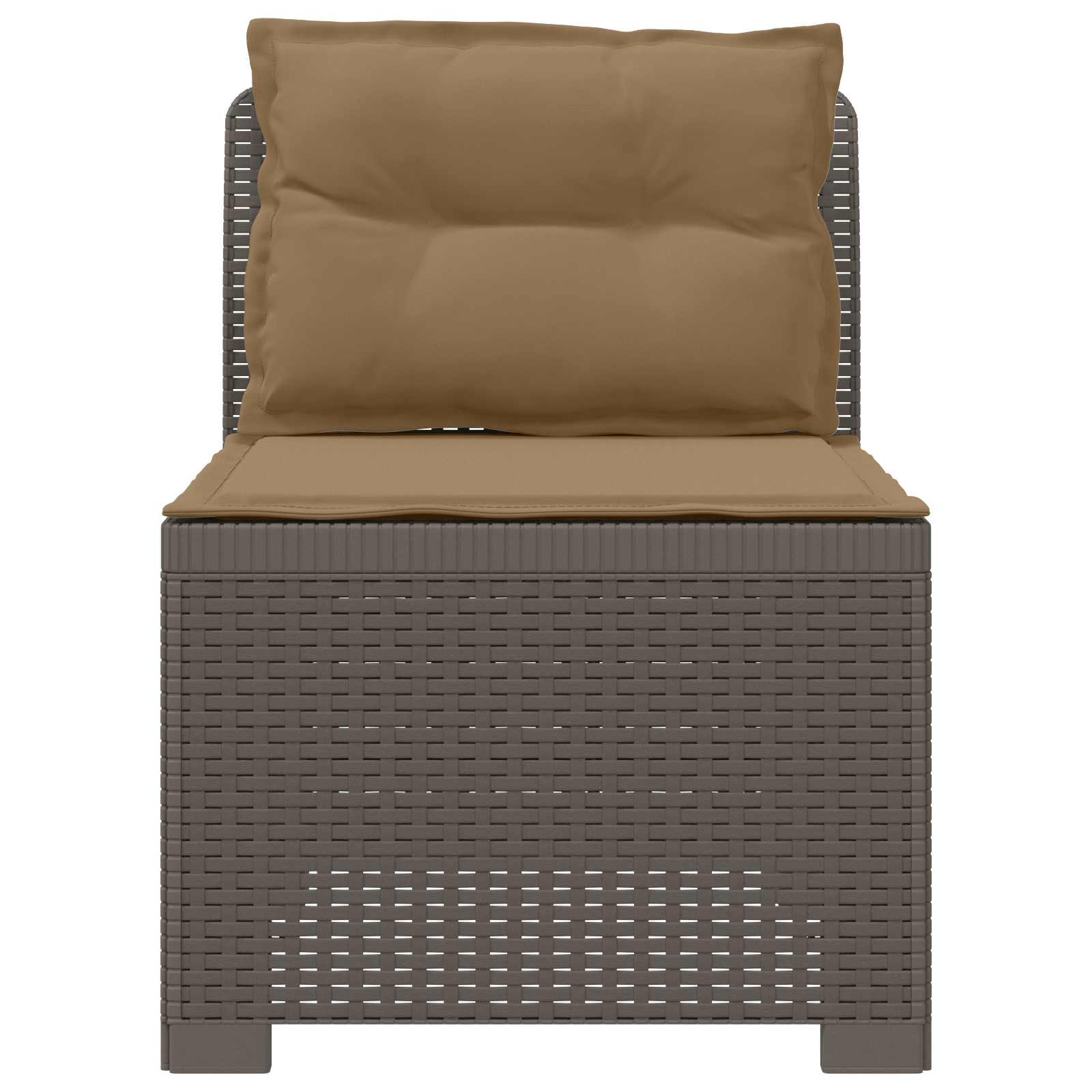 Eénpersoons Tuinbank met Kussens Rattan Look PP Lichtgrijs is nu te koop bij PeponiXL, paradijselijk wonen!