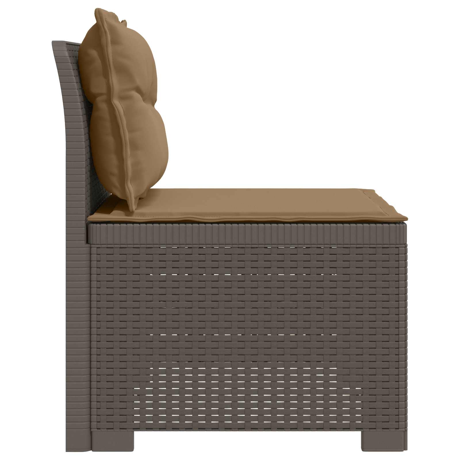 Eénpersoons Tuinbank met Kussens Rattan Look PP Lichtgrijs is nu te koop bij PeponiXL, paradijselijk wonen!