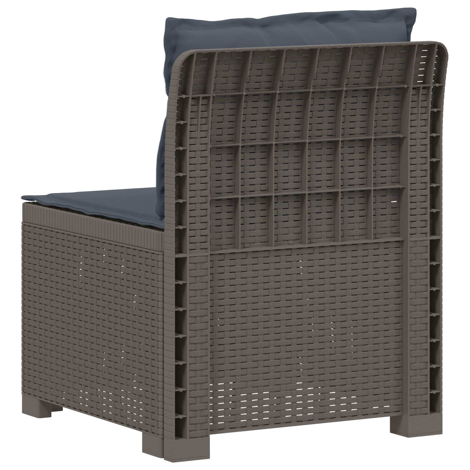 Eénpersoons Tuinbank met Kussens Rattan Look PP Lichtgrijs is nu te koop bij PeponiXL, paradijselijk wonen!