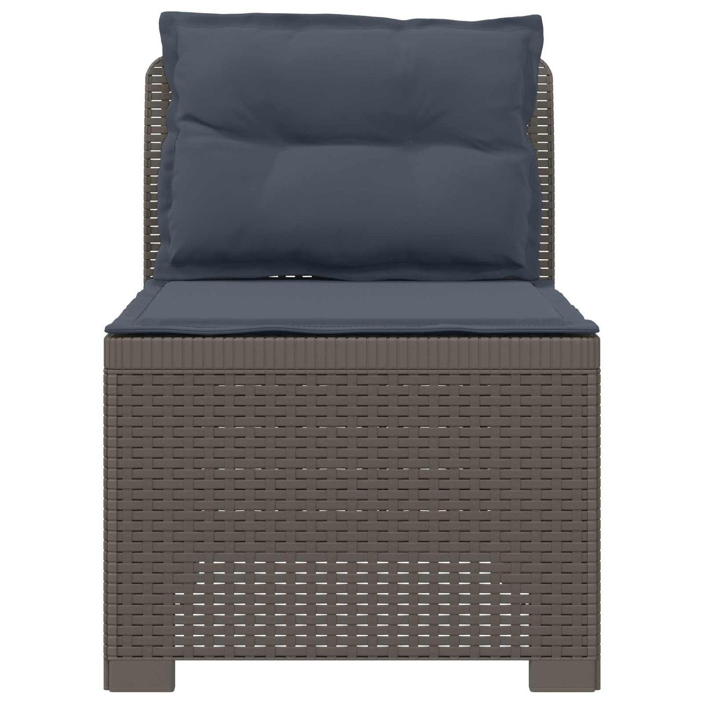Eénpersoons Tuinbank met Kussens Rattan Look PP Lichtgrijs is nu te koop bij PeponiXL, paradijselijk wonen!