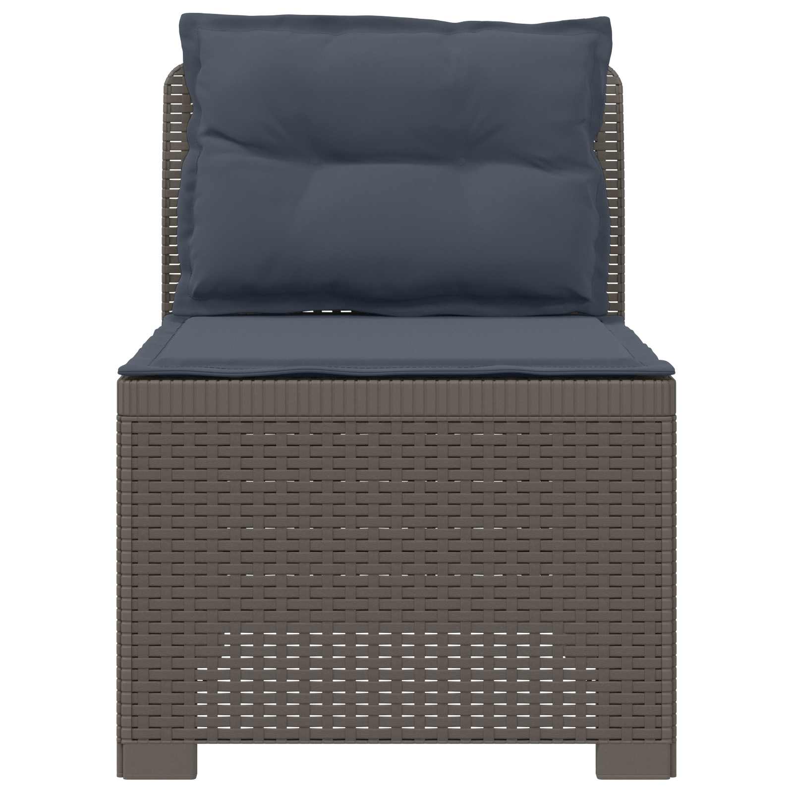 Eénpersoons Tuinbank met Kussens Rattan Look PP Lichtgrijs is nu te koop bij PeponiXL, paradijselijk wonen!