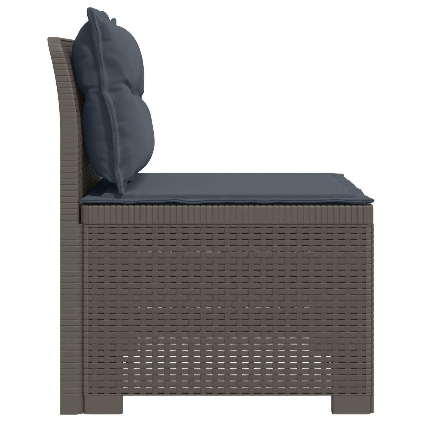 Eénpersoons Tuinbank met Kussens Rattan Look PP Lichtgrijs is nu te koop bij PeponiXL, paradijselijk wonen!