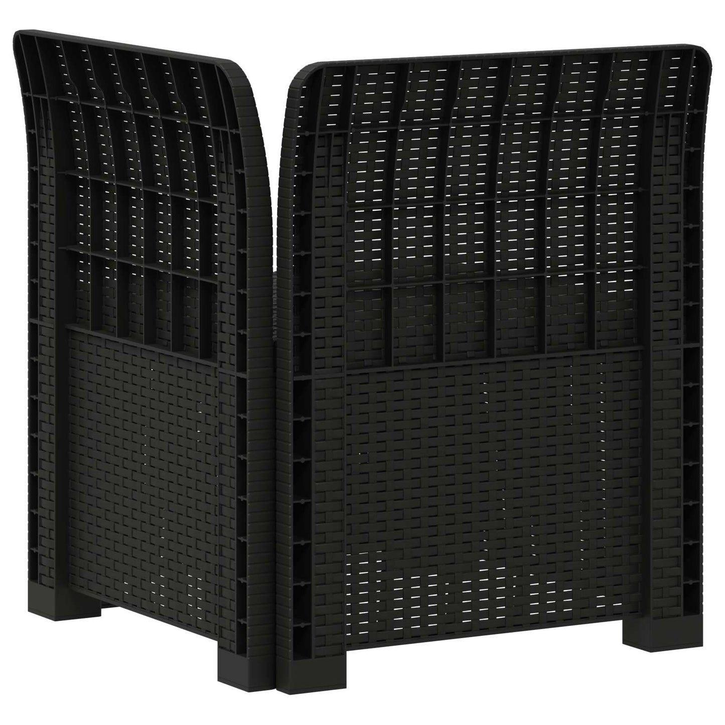 Eénpersoons Tuinbank Rattan Look PP Antraciet is nu te koop bij PeponiXL, paradijselijk wonen!