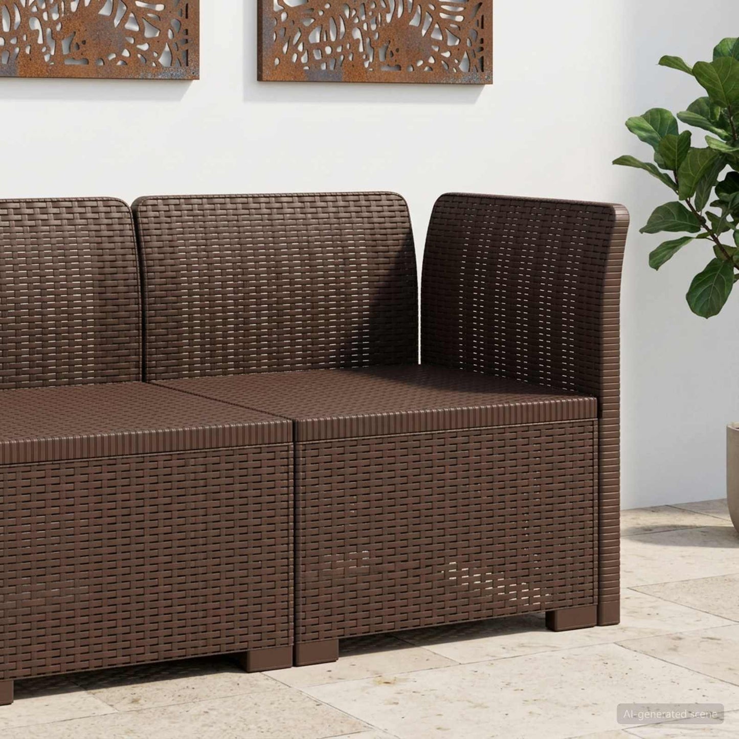 Eénpersoons Tuinbank Rattan Look PP Bruin is nu te koop bij PeponiXL, paradijselijk wonen!