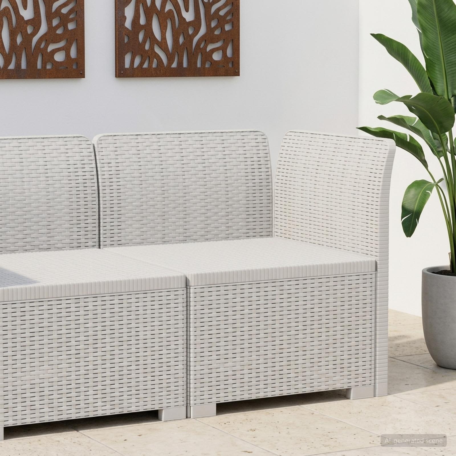 Eénpersoons Tuinbank Rattan Look PP Wit is nu te koop bij PeponiXL, paradijselijk wonen!