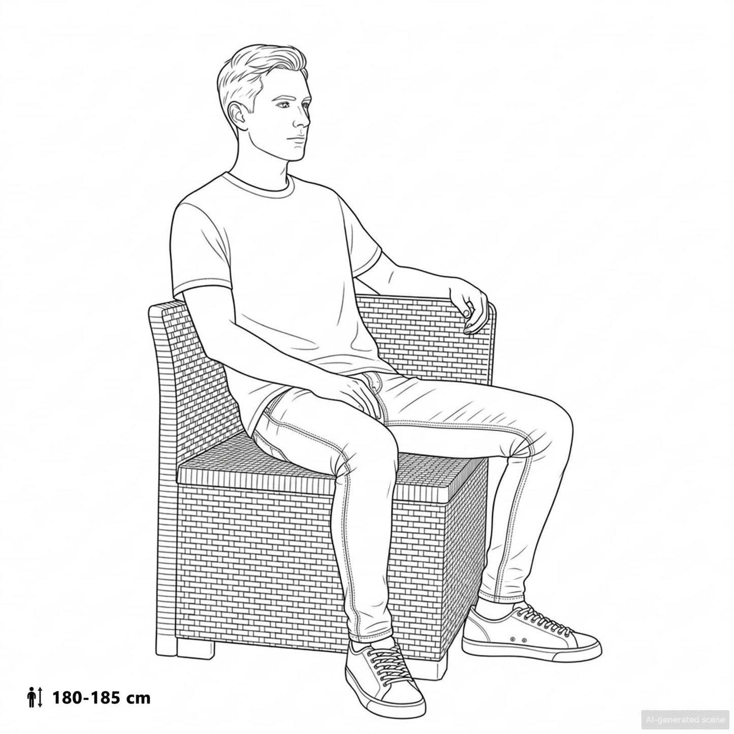 Eénpersoons Tuinbank Rattan Look PP Wit is nu te koop bij PeponiXL, paradijselijk wonen!
