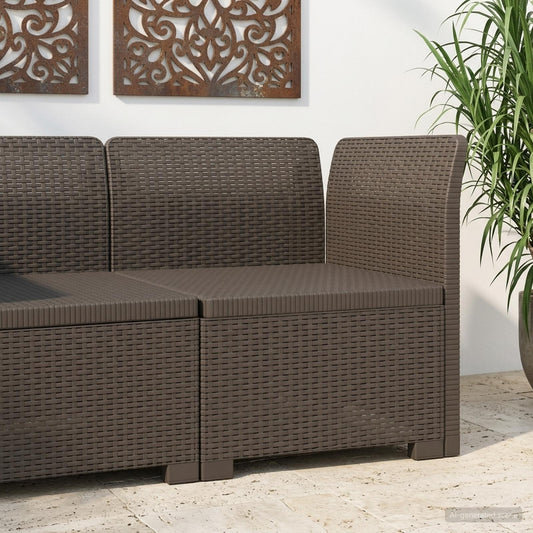 Eénpersoons Tuinbank Rattan Look PP Lichtgrijs is nu te koop bij PeponiXL, paradijselijk wonen!